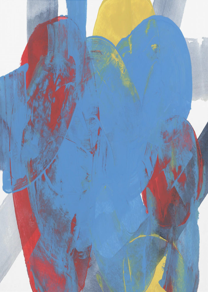 Abstrakte blau-rot-gelbe Formen 3 | Poster