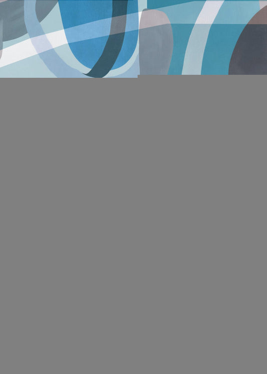 Abstrakte blaue und neutrale Swervy Shapes 2 | Leinwand