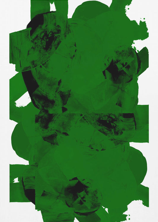 Abstrakte Komposition in Grün und Schwarz Nr. 1 | Poster