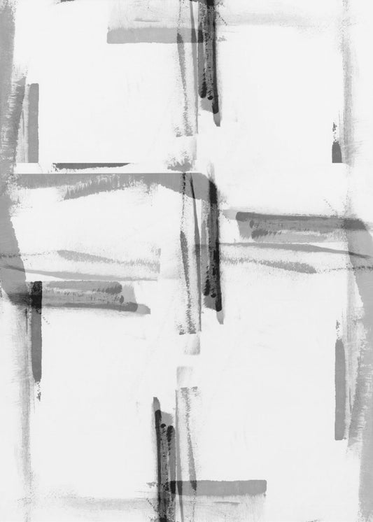 Minimal Schwarz-Weiß Abstrakt 2 | Leinwand