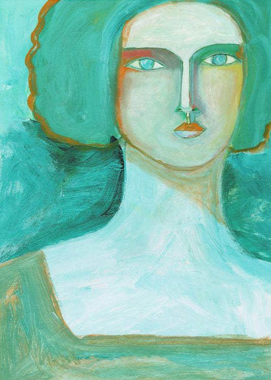 Green Girl Dreaming of the Sea | Canvas