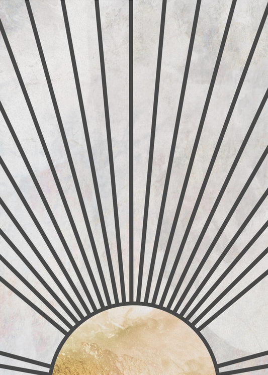 Schwarzgoldene aufgehende Sonne | Leinwand