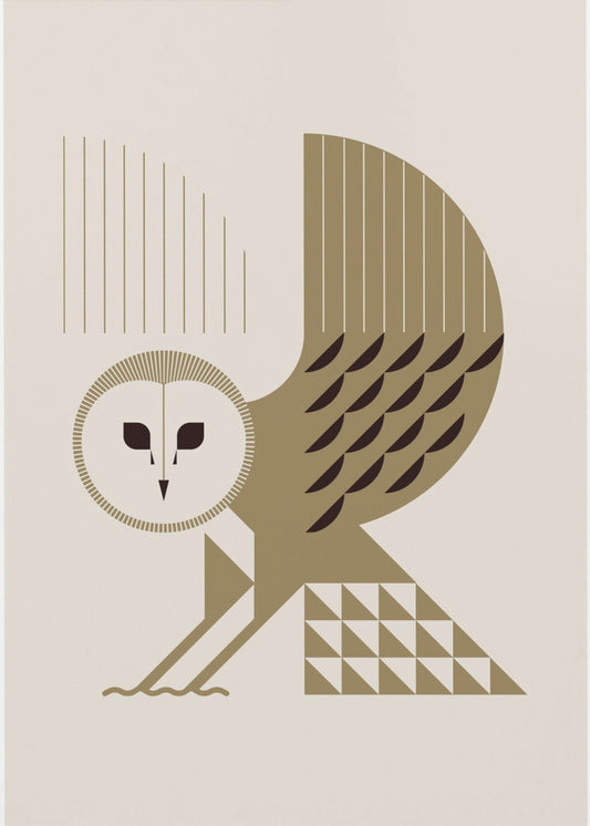 Golden Animals - Schleiereule (Weiß) | Poster