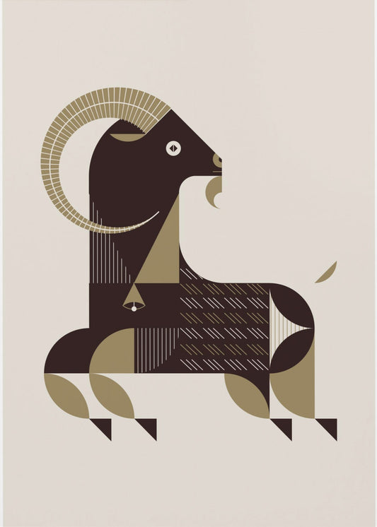 Goldene Tiere - Kri-Kri-Ziege (weiß) | Poster
