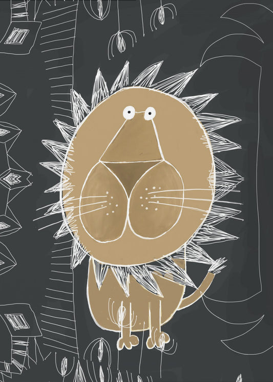 Süßer Löwe mit Dschungel-Doodle von der Künstlerin Carla Daly | Poster