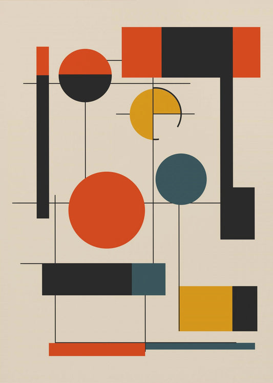 Geometrische Formen und eine ausgewogene FarbpaletteGeometrische Harmonie | Leinwand