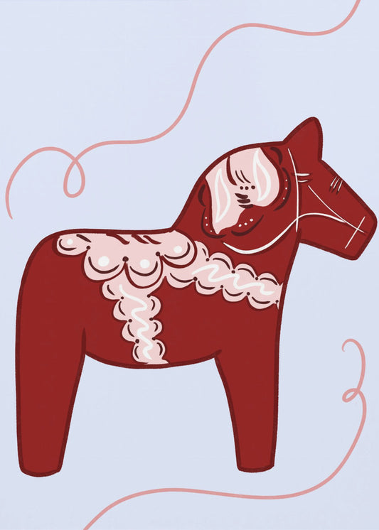 Rotes Pferd Whimsy | Leinwand
