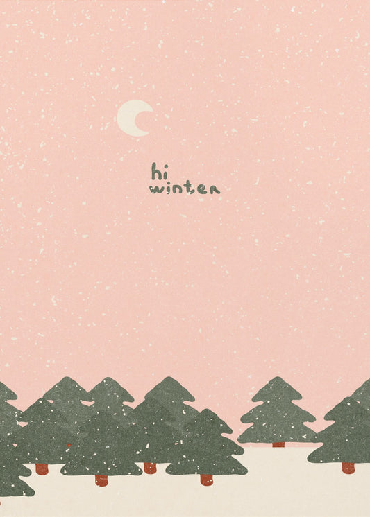 Magischer Schneefall im Wald. Hallo Winter | Poster