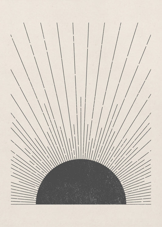 Holzschnitt Die Sonne Illustration | Poster