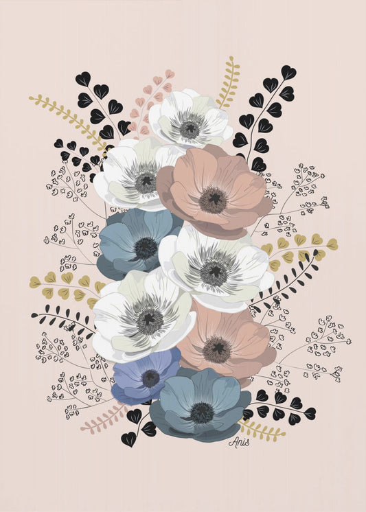 Anemonen Blumenstrauß | Leinwand