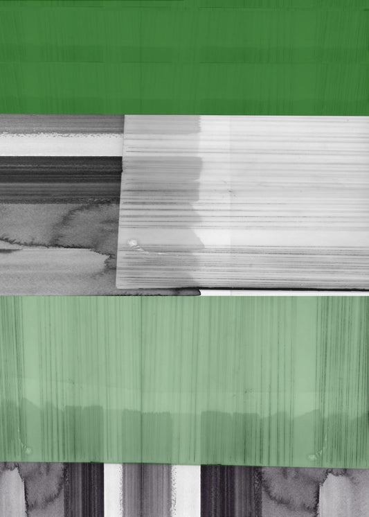 Abstrakt Schwarz Weiß Grün Grau 1 | Poster