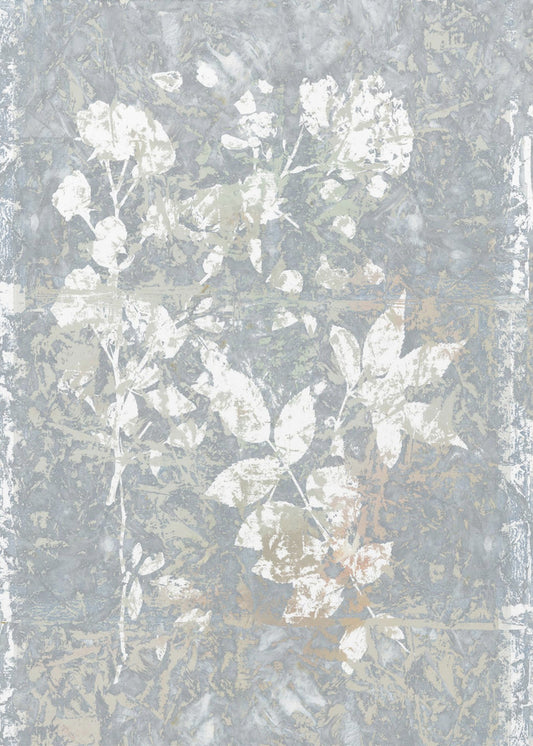 Botanisches Weiß Strukturiertes Blumenmuster 2 | Leinwand