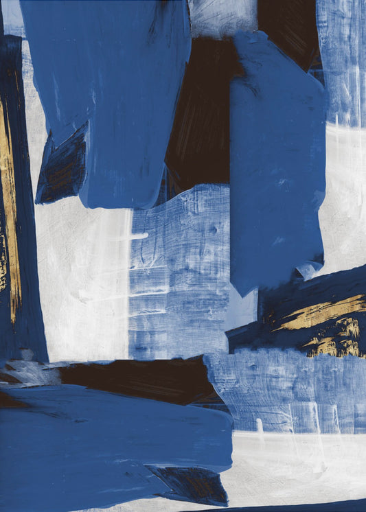 Marineblaue Goldformen 1 | Leinwand