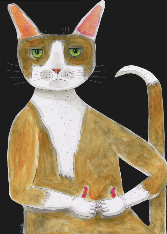 Alles ok, Katze, Daumen hoch. | Leinwand