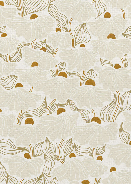 beruhigende Essentials Natürliches Blumenwiesen-Elfenbeinmuster | Poster