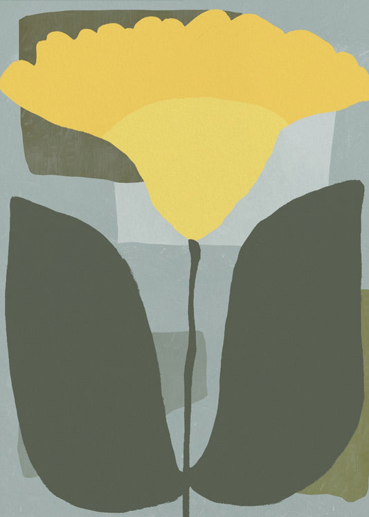 Schlichte gelbe Blume | Leinwand