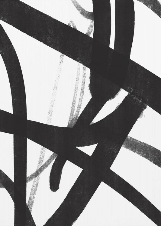 Kräftige schwarze Pinselstriche | Leinwand