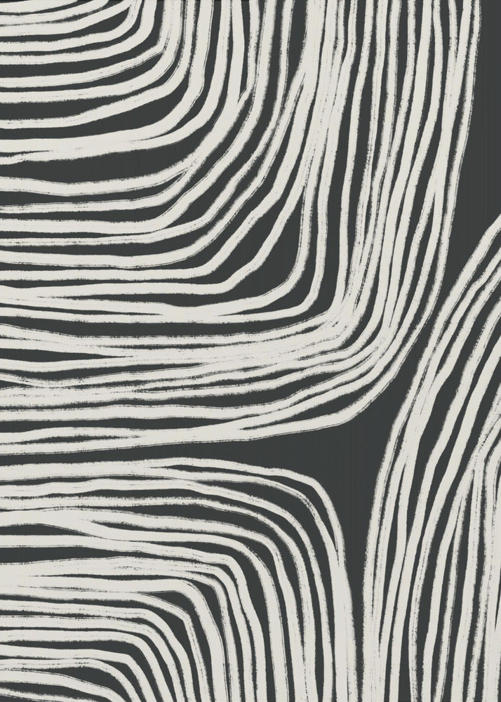 Monochrome organische Wellenlinien | Leinwand