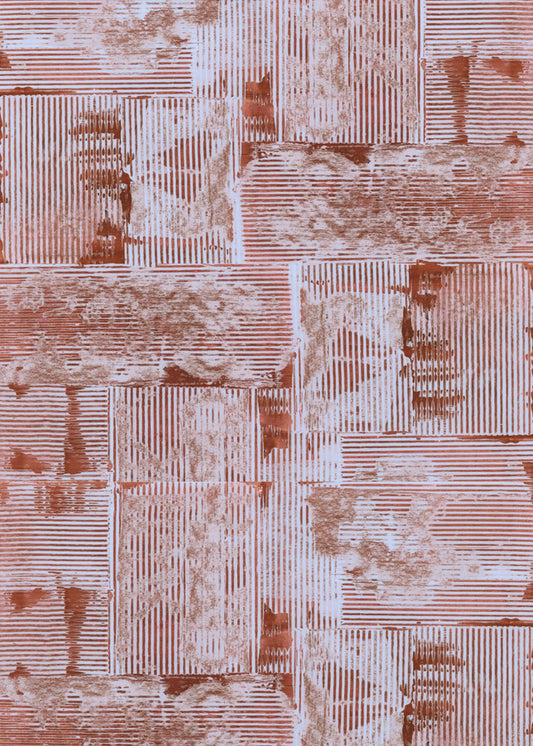 Zinnoberrote weiche Linien Textur Nr. 2 Druck | Leinwand