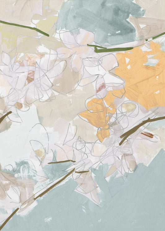 Romantic Pastel Flowers Print | Canvas