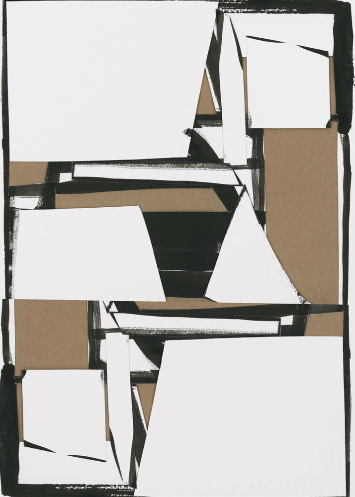 Abstrakter Kunstdruck in Schwarz und Hellbraun | Poster