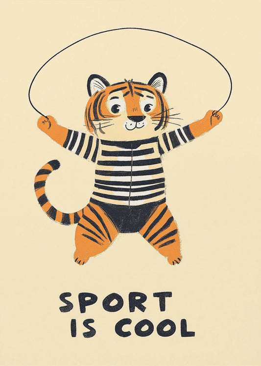 Springender Tigerspaß | Leinwand