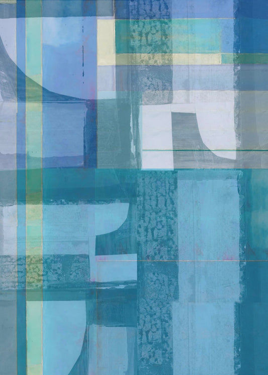 Abstrakte Blau- und Neutraltöne 4jpg | Leinwand
