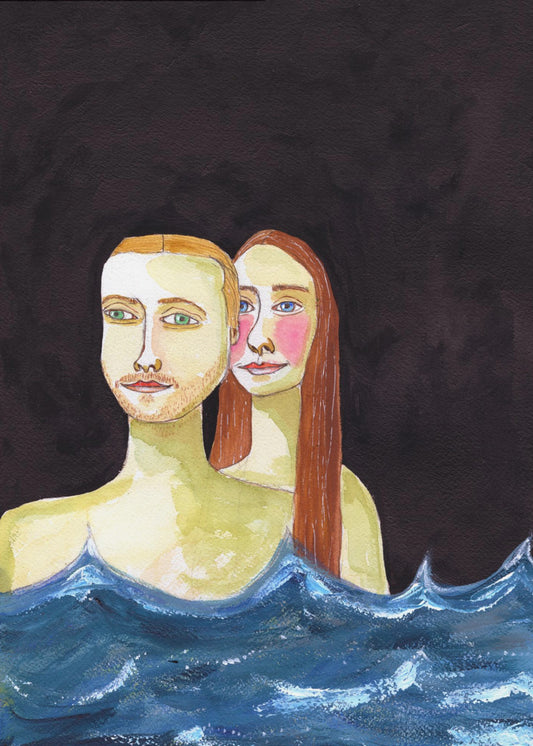 Das schwimmende Paar | Leinwand