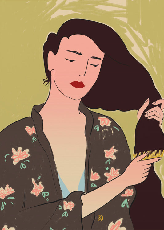 Frau mit langen Haaren | Poster