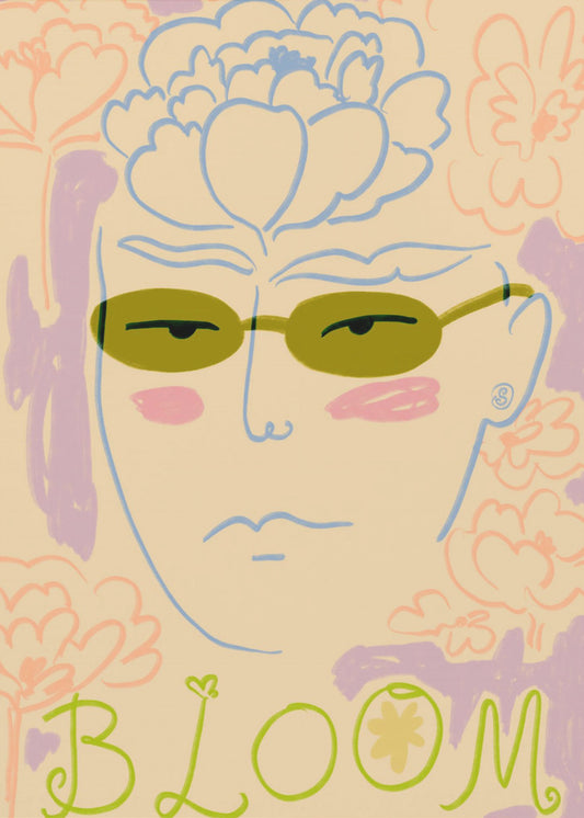 Florale Sonnenbrille | Leinwand