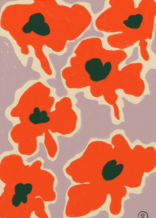 Lebendige Mohnblumen | Leinwand