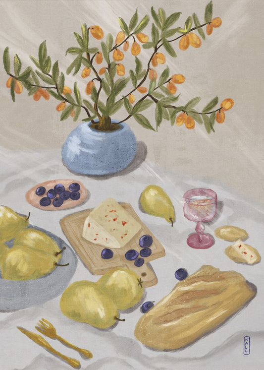 Gin Tonic in der Nachmittagssonne Illustration | Leinwand