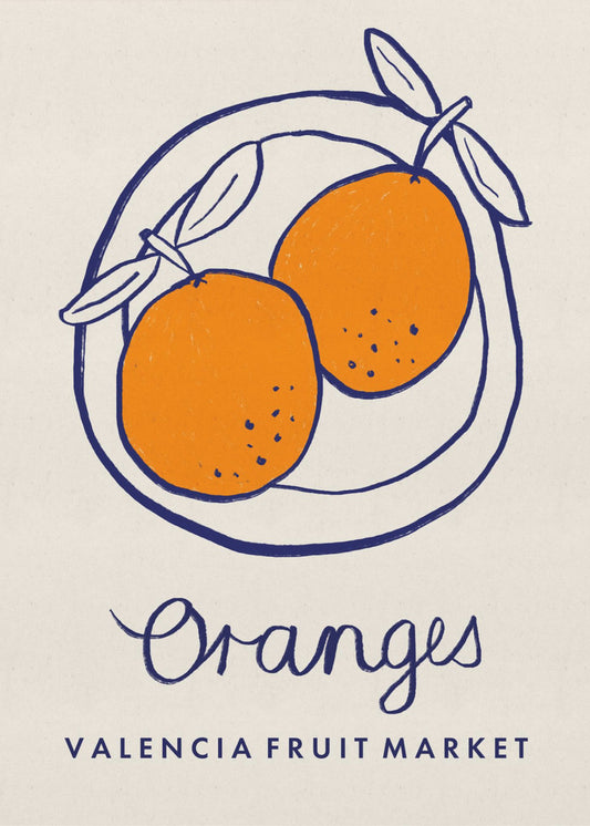 Food Art - Orangen Valencia Obstmarkt | Leinwand