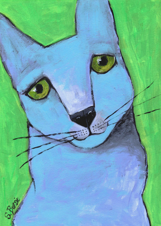 Die große blaue Katze | Leinwand