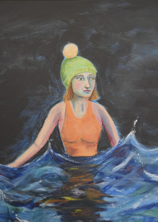 Wildes Schwimmen im Ozean | Leinwand