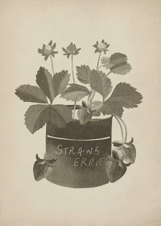 Vintage Erdbeerpflanze | Poster