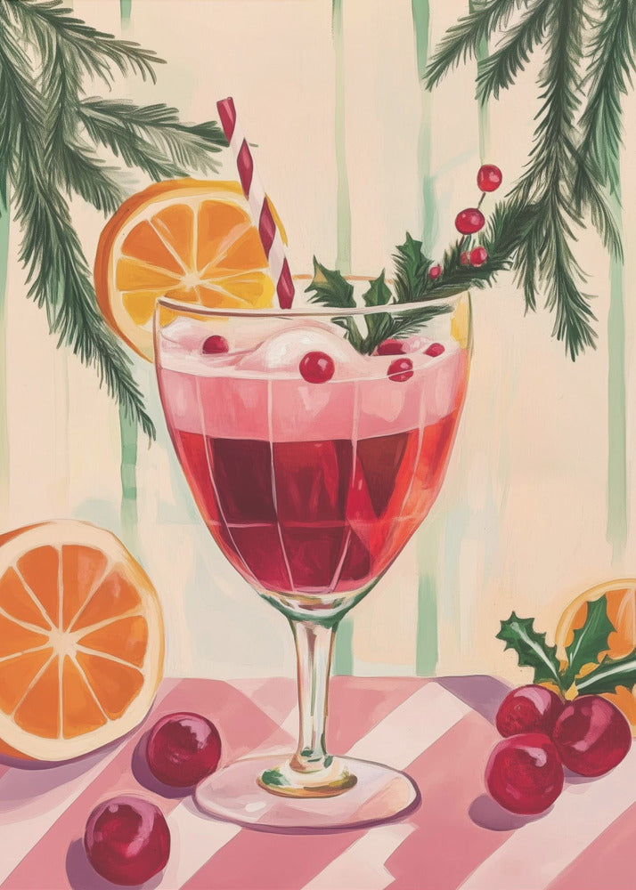 Weihnachtsroter Cocktail | Poster