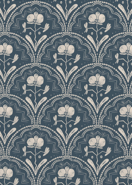 Boho Orchideenfliesenmuster | Poster