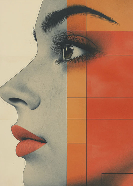Vintage Poster mit Frauengesicht (4) | Leinwand