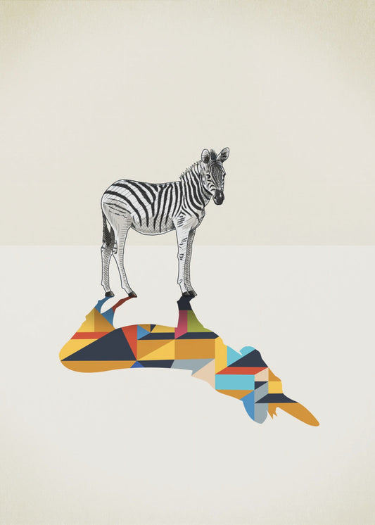 Gehender Schatten, Zebra | Leinwand