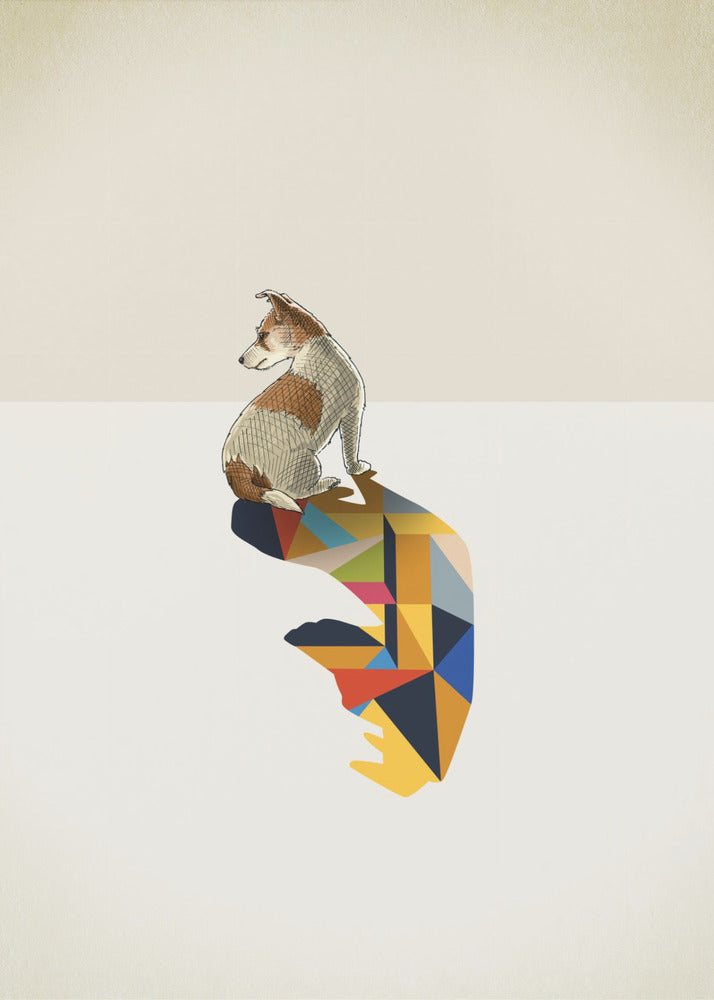 Gehender Schatten, Hund | Leinwand