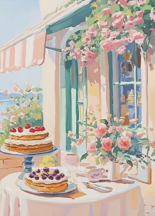 Französisches Dessertcafé | Leinwand