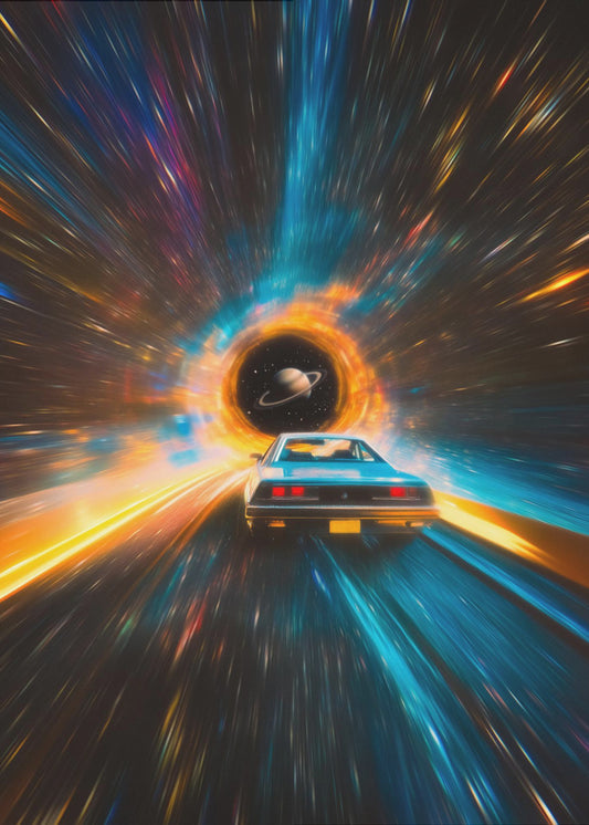 Kosmische Autoreise | Leinwand