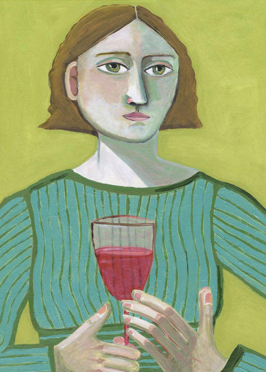 Dame mit Rotwein | Poster