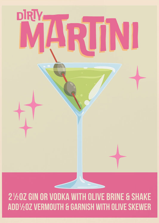 Dirty Martini Cocktail 01.png | Leinwand