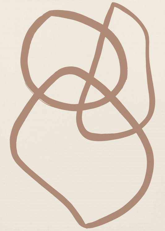 Abstrakte Linien Mokka 5 | Leinwand