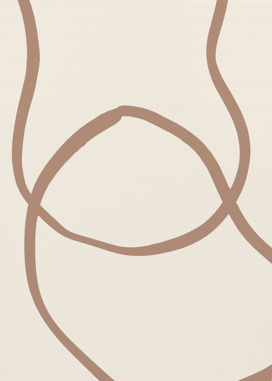 Abstrakte Linien Mokka 6 | Poster