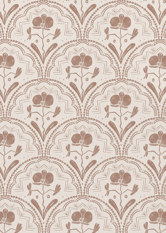 Boho Orchideenfliesen Muster | Leinwand