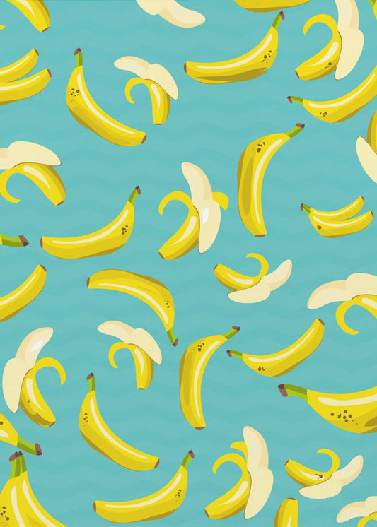 Verspieltes Muster aus gelben Bananen | Poster