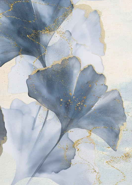 Blaue Ginkgoblätter 2 | Leinwand